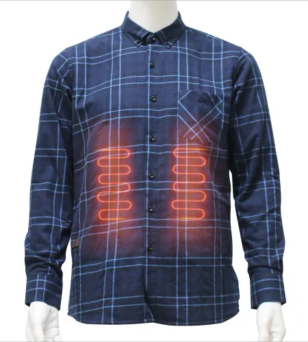 5V USB MEN'S LONG SLEEVE HEATED CHECKERED SHIRT