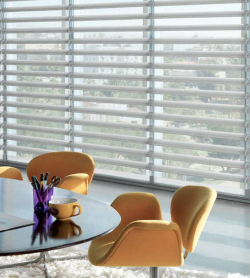 Set the Mood with Motorized Blinds and Lighting.