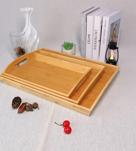 Large Bamboo Serving Tray | Bamboo Serving Tray With Handles