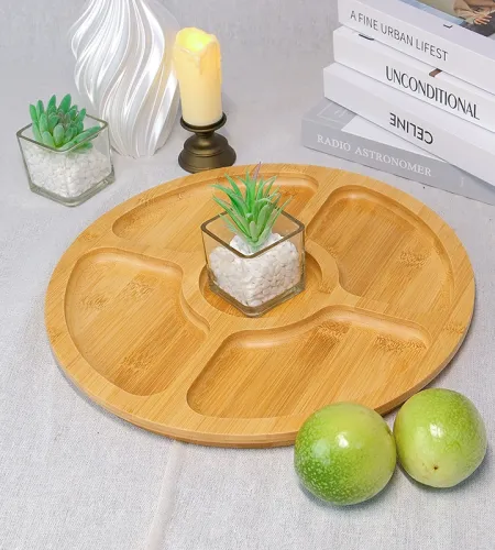 Customized Bamboo Tray | Foldable Bamboo Tray With Cup Holder