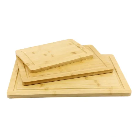 Bamboo cutting board set with juice groove