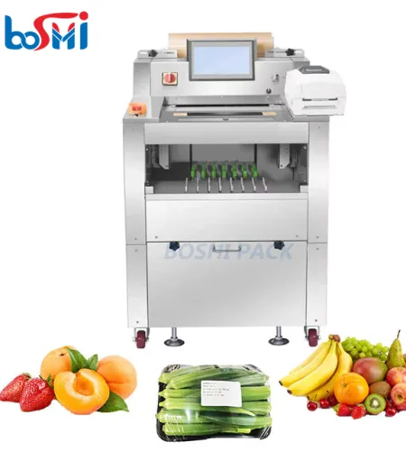 Boshi pack CE automatic fruit cling film tray packaging machine