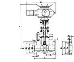 Características estruturais da válvula do portão elétrico