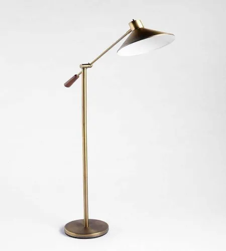 Lámpara de pie en la sala de estar | Lámpara de pie de metal con mesa de bandeja de MDF