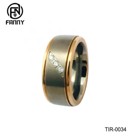 Anello semplice in titanio gioielli da uomo oro rosa placcato fede nuziale anelli