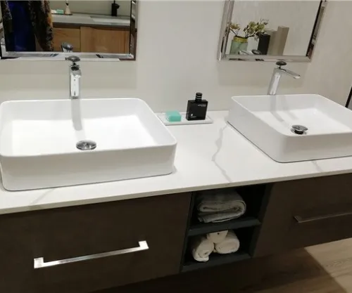 Is it okay to use quartz stone as a bathroom countertop?