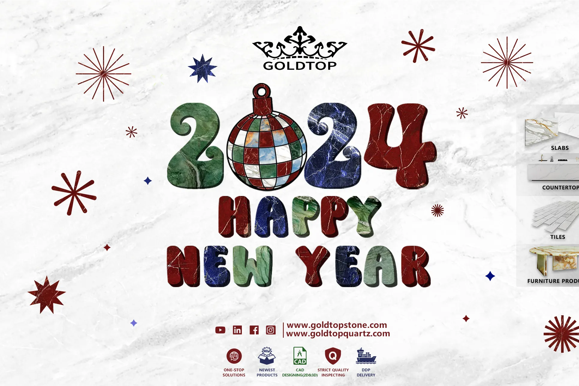 HAPPY NEW YEAR OF 2024 FROM GOLDTOP STONE TEAM