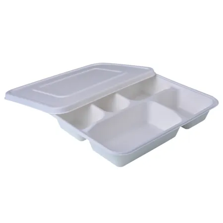 5 Compartment Compostable Disposable Dinnerware Sugarcane Food Container
