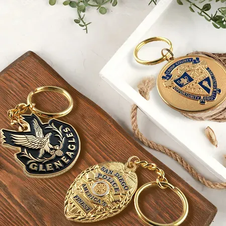 Police Badge Personalized Keychain