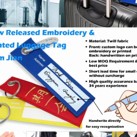 Exquisite Embroidery & Printed Luggage Tag