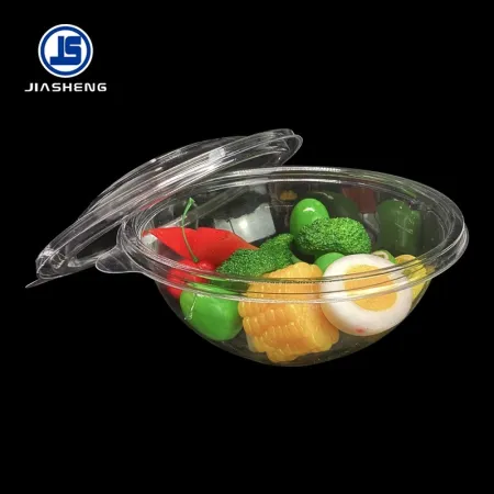 32oz Disposable PET Plastic Round Shape Salad Bowl With Lid