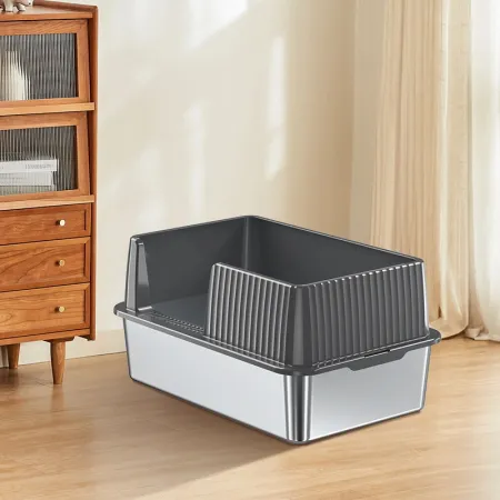 Open stainless steel cat litter box-SH2809