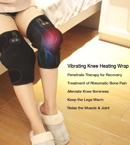 TEMPERATURE CONTROLLED FAR INFRARED BATTERY POWERED KNEE HEATING WRAP