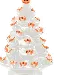 Festive Decorative Light Ornaments Ceramic Tree with Bow LEDs & Timer