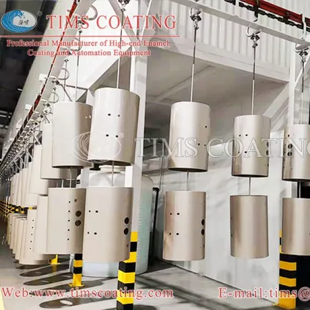 Automatic pre-treatment powder spraying production line for gas water heater shell