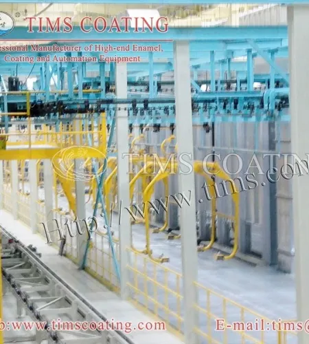 The fully automated automotive parts electrophoresis line maximizes throughput.