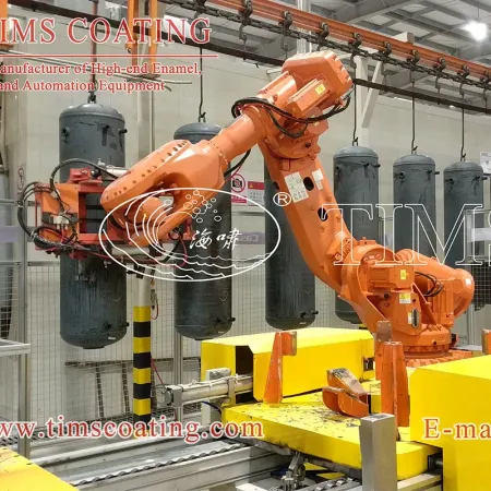 Enamel production line for heat pump water heater tank