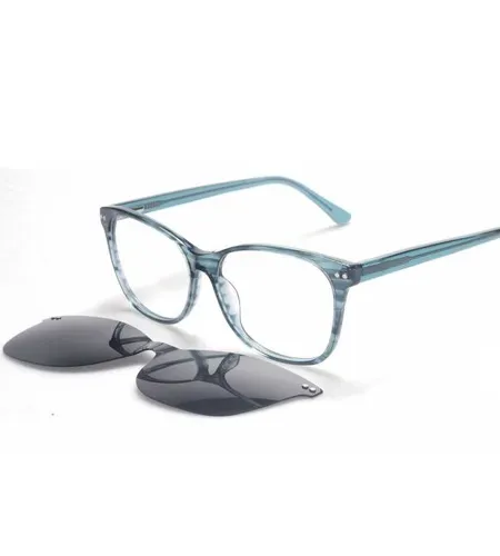 Develop a fashionable clip on frame for women in trending colors and shapes.