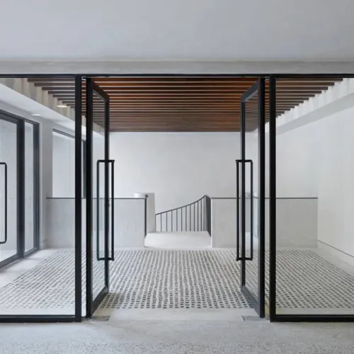 Glass casement door