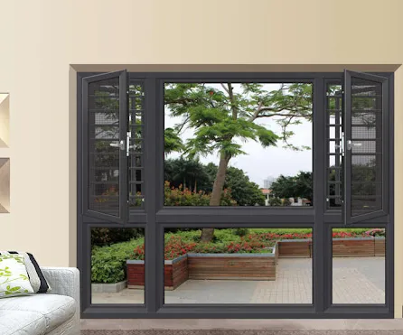The material of the casement window can be aluminum.